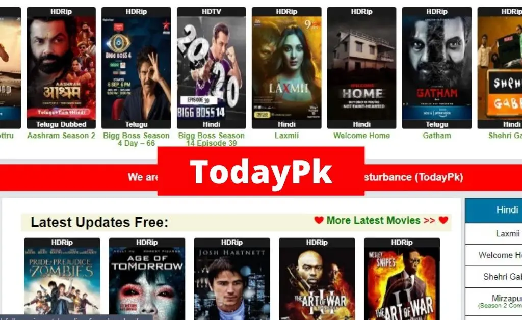 TodayPk – Best Website to Download Bollywood South Hindi Movies